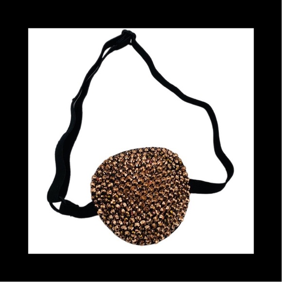 Rose Gold Crystal Padded Custom Eye Patch Adjustable Daily Use New - Picture 1 of 4